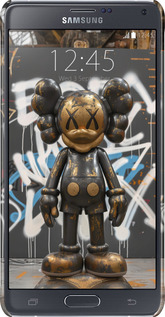 3D пластиковый матовый чехол Bronze kaws v3 для Samsung Galaxy Note 4 N910H - 6099m-64 изображение 