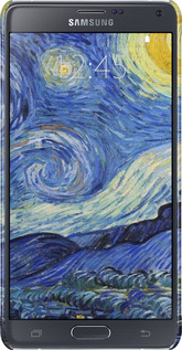 3D пластиковий глянцевий чехол «Зоряна ніч» Вінсента Ван Гога для Samsung Galaxy Note 4 N910H - 6433c-64 изображение 