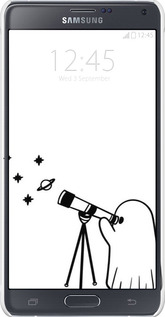 3D пластиковий глянцевий чехол Привид астроном для Samsung Galaxy Note 4 N910H - 6444c-64 изображение 