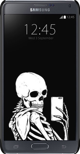 3D пластиковый глянцевый чехол Скелет делает Selfie для Samsung Galaxy Note 4 N910H - 6535c-64 изображение 