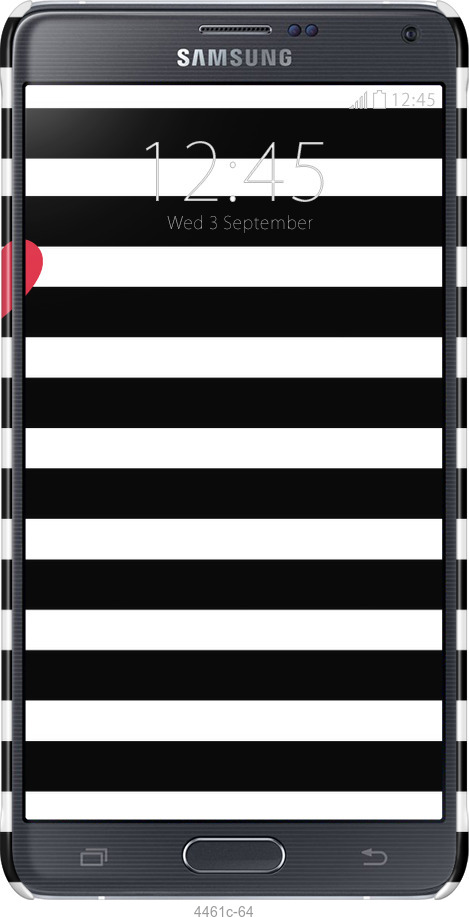 3D пластиковый глянцевый чехол Черно-белые полосы для Samsung Galaxy Note 4 N910H - 4461c-64 изображение 
