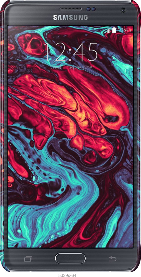 3D пластиковый матовый чехол Синяя красная абстакция для Samsung Galaxy Note 4 N910H - 5339m-64 изображение 