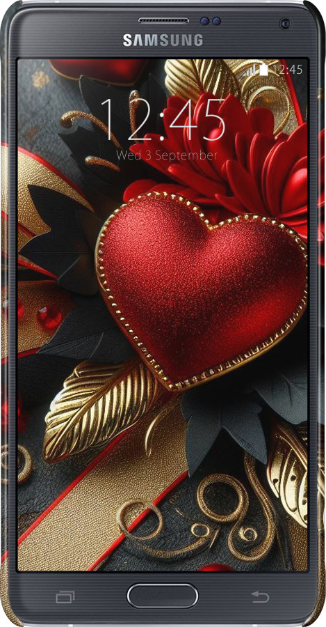 3D пластиковий глянцевий чехол Сердечки v2 для Samsung Galaxy Note 4 N910H - 5832c-64 изображение 
