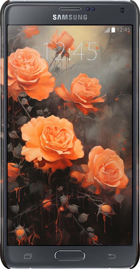3D пластиковый матовый чехол Оранжевые розы для Samsung Galaxy Note 4 N910H - 5944m-64 изображение 