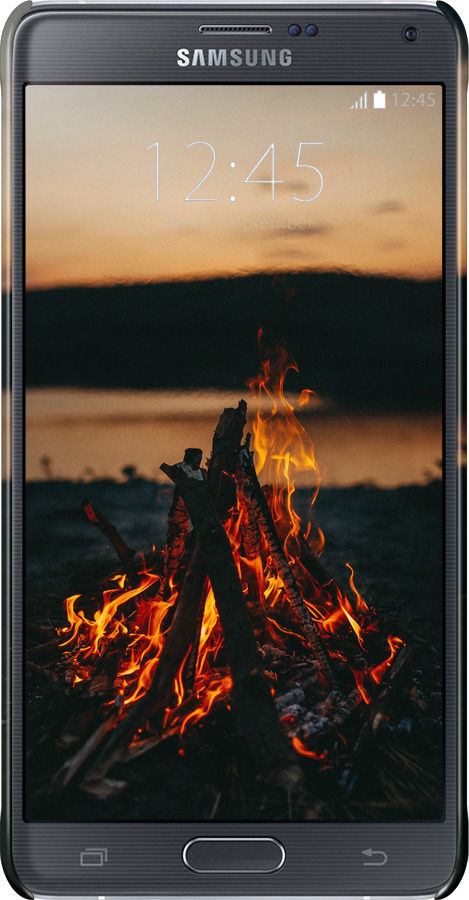 3D пластиковый глянцевый чехол Огонь для Samsung Galaxy Note 4 N910H - 6021c-64 изображение 