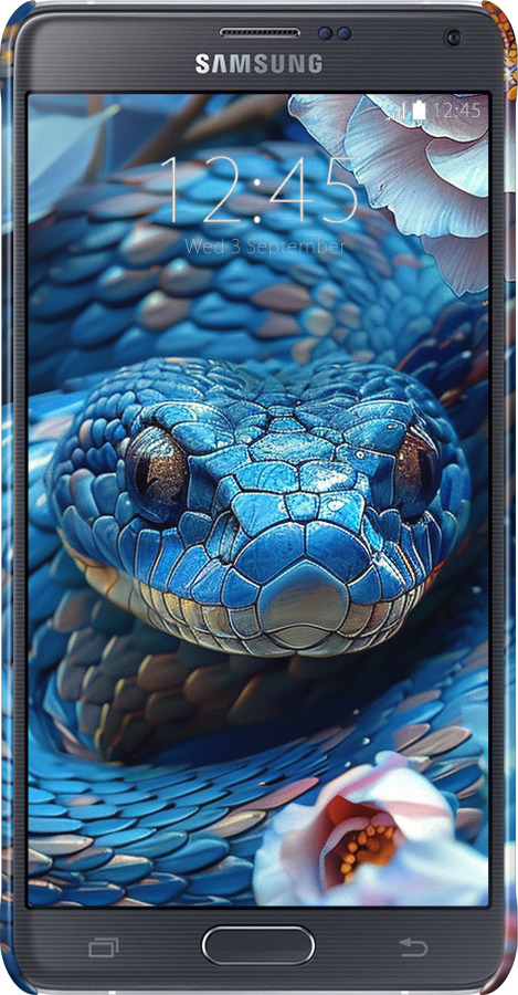 3D пластиковий глянцевий чехол Blue Snake для Samsung Galaxy Note 4 N910H - 6079c-64 изображение 
