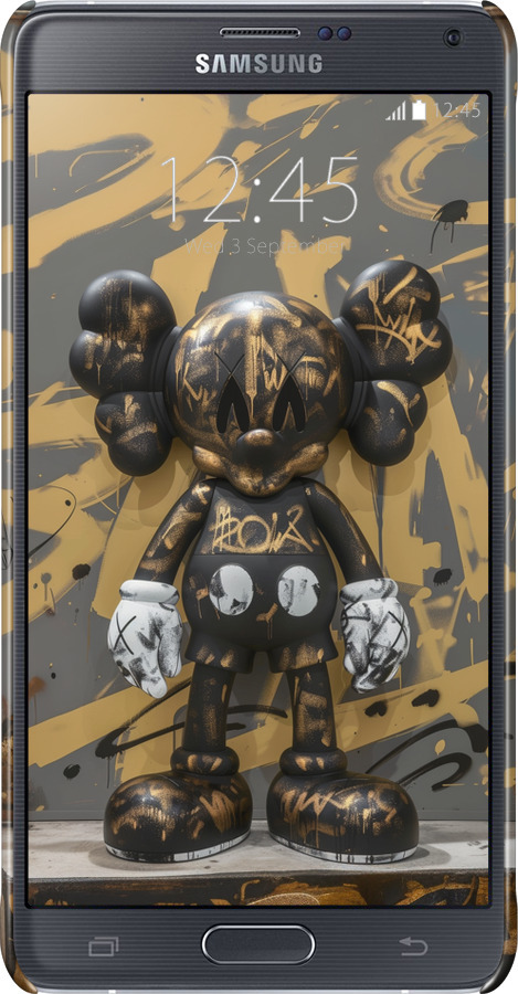 3D пластиковий глянцевий чехол Bronze kaws для Samsung Galaxy Note 4 N910H - 6097c-64 изображение 