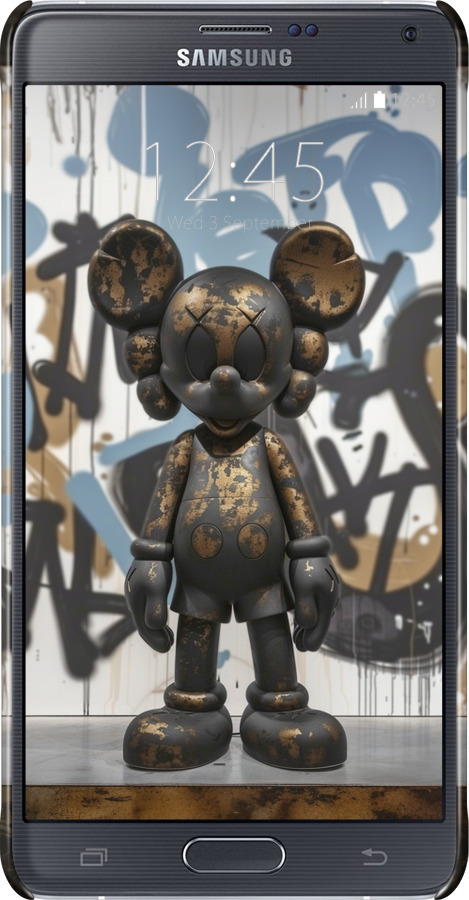 3D пластиковий глянцевий чехол Bronze kaws v2 для Samsung Galaxy Note 4 N910H - 6098c-64 изображение 