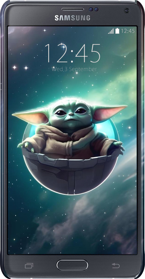 3D пластиковый матовый чехол Малышь йода для Samsung Galaxy Note 4 N910H - 6294m-64 изображение 