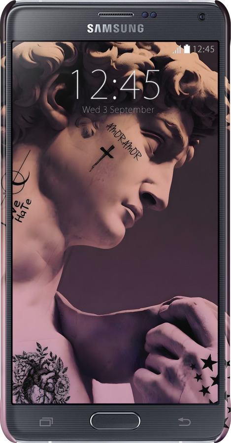 3D пластиковий глянцевий чехол Давид для Samsung Galaxy Note 4 N910H - 6302c-64 изображение 
