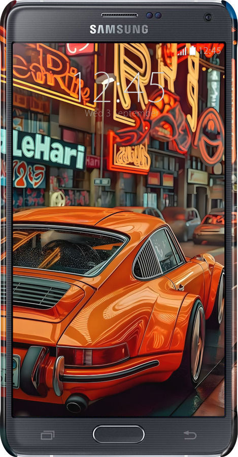 3D пластиковий глянцевий чехол Порше для Samsung Galaxy Note 4 N910H - 6334c-64 изображение 