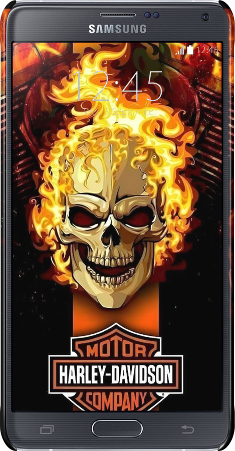 3D пластиковий глянцевий чехол Харлей девидсон для Samsung Galaxy Note 4 N910H - 6370c-64 изображение 