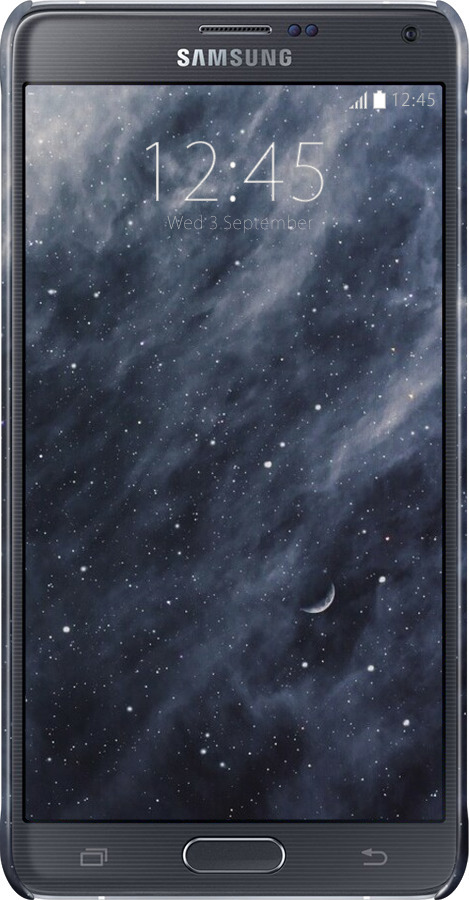 3D пластиковий матовий чехол Сині хмари, Синій місяць для Samsung Galaxy Note 4 N910H - 6398m-64 изображение 