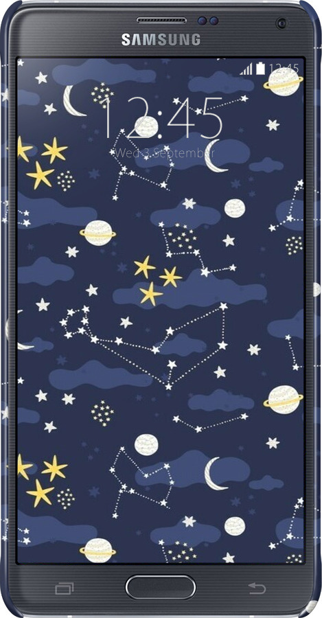 3D пластиковий глянцевий чехол Астрономічний візерунок для Samsung Galaxy Note 4 N910H - 6446c-64 изображение 