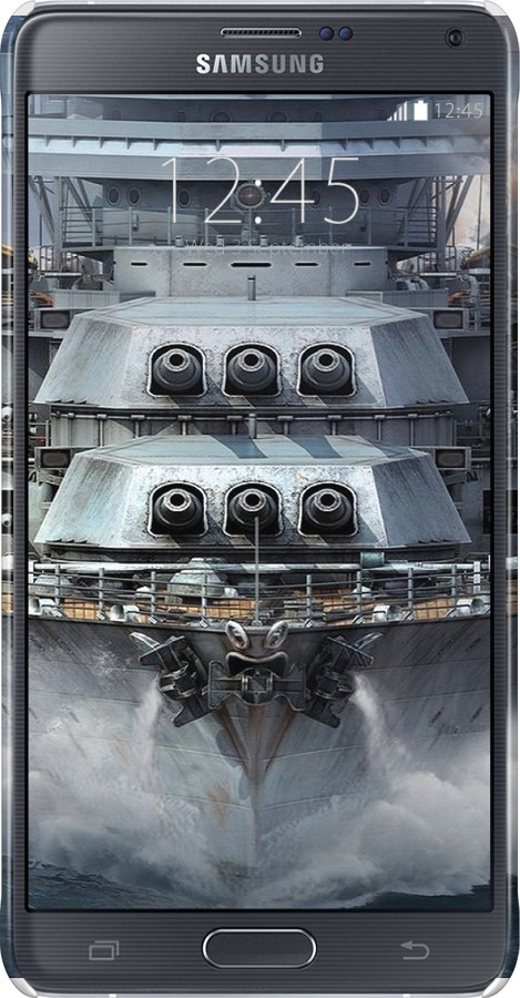 3D пластиковый матовый чехол Линкор, world of tanks, wargaming, военный корабль для Samsung Galaxy Note 4 N910H - 6453m-64 изображение 