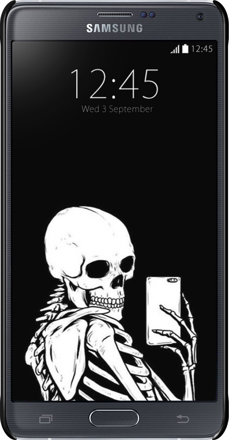 3D пластиковый глянцевый чехол Скелет делает Selfie для Samsung Galaxy Note 4 N910H - 6535c-64 изображение 