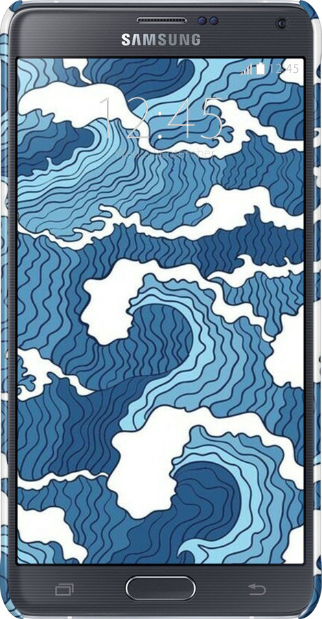 3D пластиковый матовый чехол Абстрактный рисунок морских волн для Samsung Galaxy Note 4 N910H - 6538m-64 изображение 