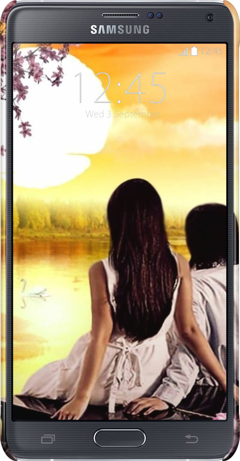 3D пластиковый матовый чехол Sunset для Samsung Galaxy Note 4 N910H - 6607m-64 изображение 