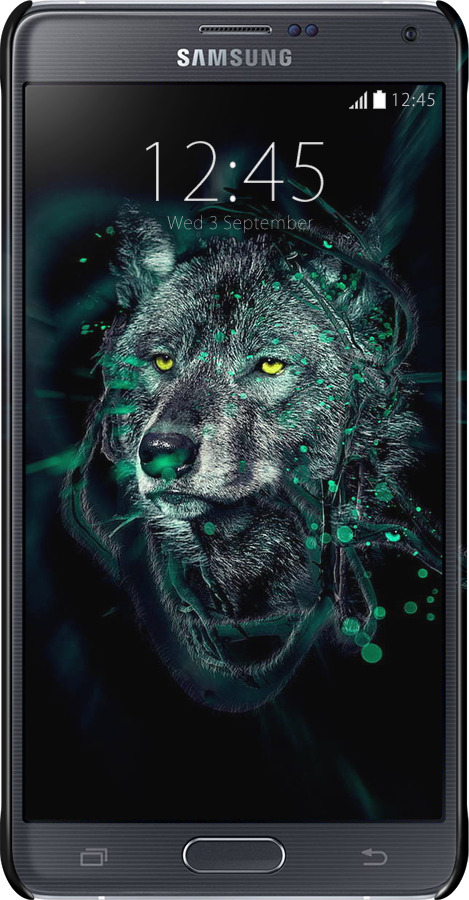 3D пластиковий матовий чехол Wolf для Samsung Galaxy Note 4 N910H - 6610m-64 изображение 
