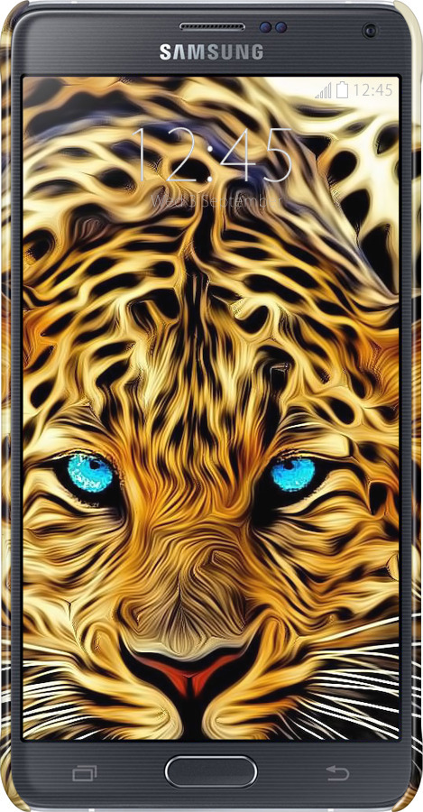 3D пластиковый глянцевый чехол Леопард для Samsung Galaxy Note 4 N910H - 6611c-64 изображение 