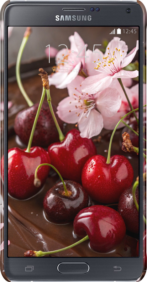 3D пластиковый матовый чехол Вишня в шоколаде для Samsung Galaxy Note 4 N910H - 6698m-64 изображение 