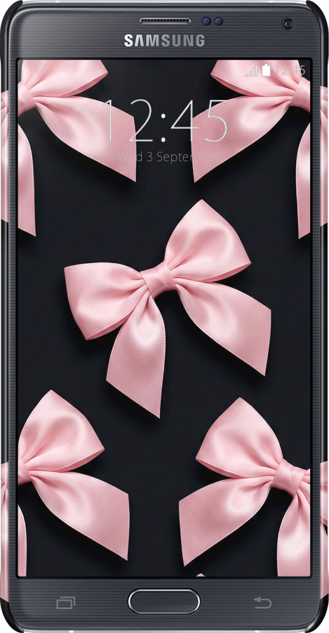 3D пластиковый глянцевый чехол Coquette Ribbons Dark Coquette для Samsung Galaxy Note 4 N910H - 6767c-64 изображение 
