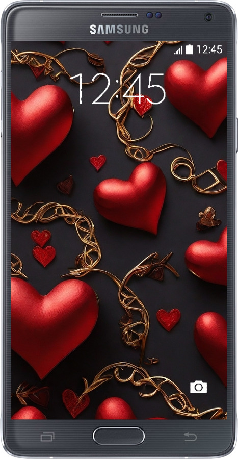 Силиконовый чехол Сердечки для Samsung Galaxy Note 4 N910H - 5831u-64 изображение 