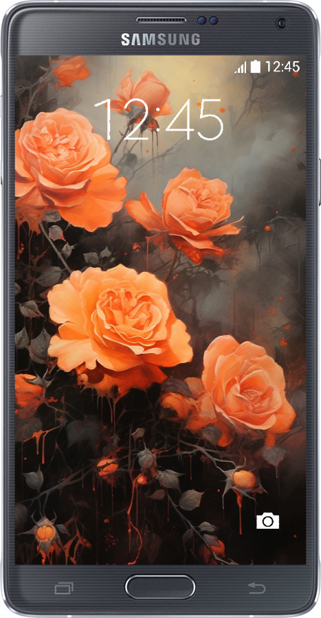Силіконовий чехол Оранжеві троянди для Samsung Galaxy Note 4 N910H - 5944u-64 изображение 