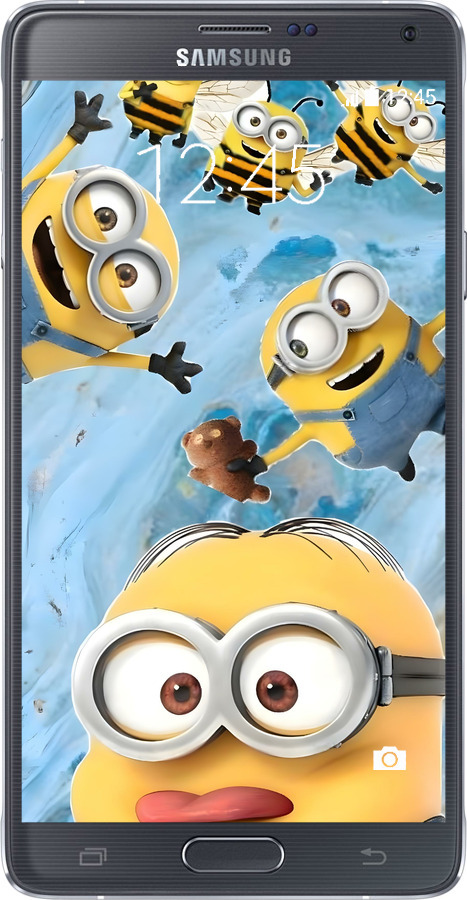 Силіконовий чехол Миньоны для Samsung Galaxy Note 4 N910H - 6386u-64 изображение 