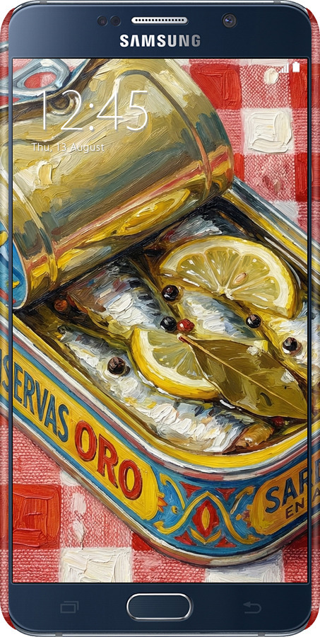 3D пластиковый матовый чехол Vintage Sardine Tin Phone для Samsung Galaxy Note 5 N920C - 6772m-127 изображение 