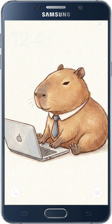 2D пластиковый чехол Funny Capybara CEO Working для Samsung Galaxy Note 5 N920C - 6777t-127 изображение 