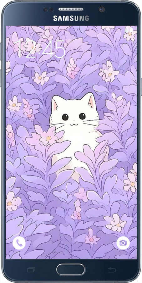 Силіконовий чехол Котик в цветах для Samsung Galaxy Note 5 N920C - 6390u-127 изображение 
