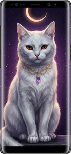 3D пластиковий матовий чехол Mystic White Cat Gothic Dark Purple Gold для Samsung Galaxy Note 8 - 6805m-1020 изображение 