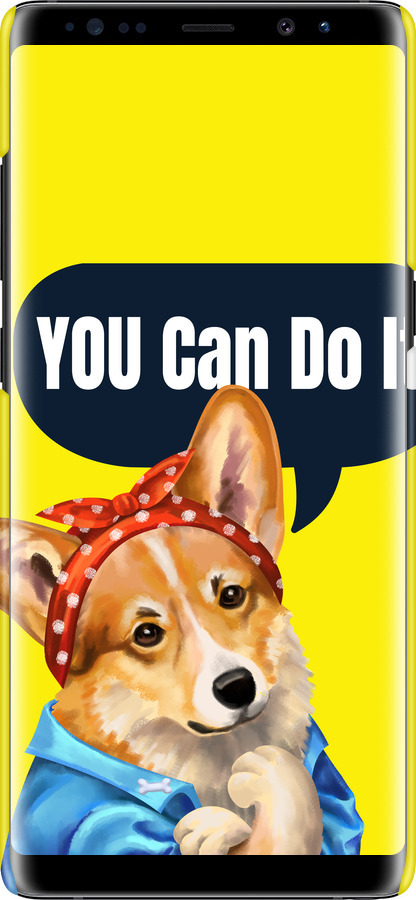 3D пластиковий матовий чехол чехол с корги You Can Do It для Samsung Galaxy Note 8 - 6184m-1020 изображение 