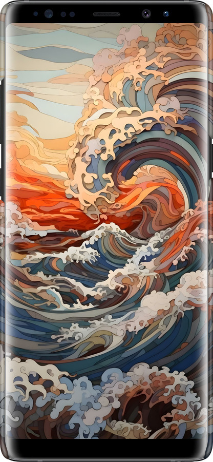 3D пластиковый матовый чехол Арт волны для Samsung Galaxy Note 8 - 6324m-1020 изображение 