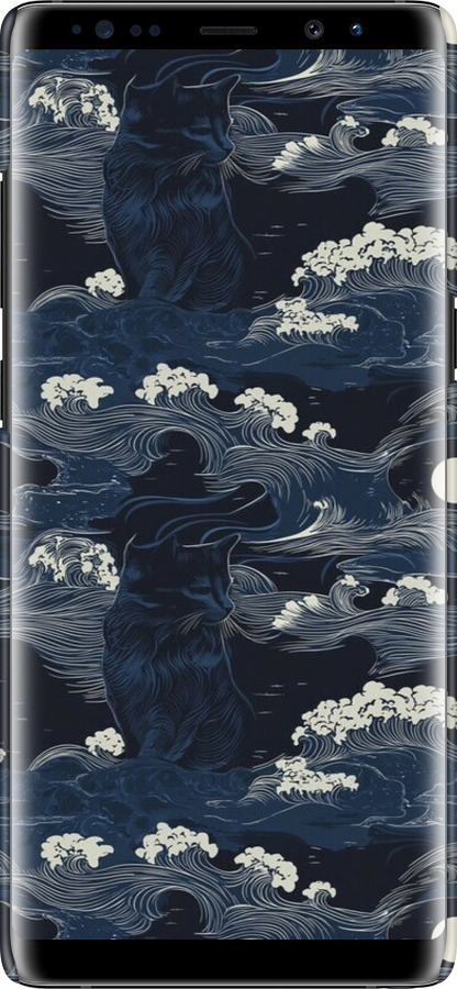 3D пластиковый матовый чехол Морская тематика в стиле арт-деко для Samsung Galaxy Note 8 - 6520m-1020 изображение 