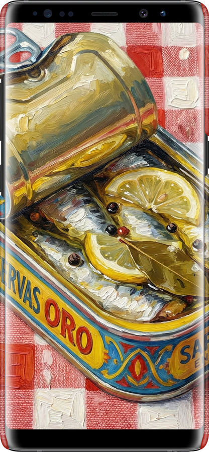 3D пластиковий матовий чехол Vintage Sardine Tin Phone для Samsung Galaxy Note 8 - 6772m-1020 изображение 