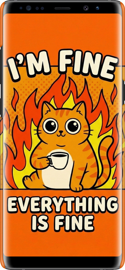 3D пластиковый матовый чехол Funny Cat для Samsung Galaxy Note 8 - 6786m-1020 изображение 