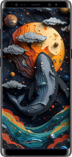 Силиконовый чехол Кит в космосе для Samsung Galaxy Note 8 - 6328u-1020 изображение 
