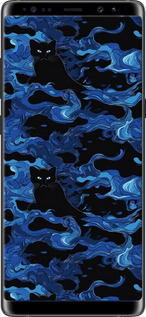 2D пластиковый чехол Абстрактный узор черных котов на синем фоне для Samsung Galaxy Note 8 - 6525t-1020 изображение 