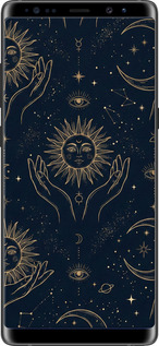 Силиконовый чехол Celestial Harmony: Sun & Moon Gold Mystic Pattern для Samsung Galaxy Note 8 - 6778u-1020 изображение 