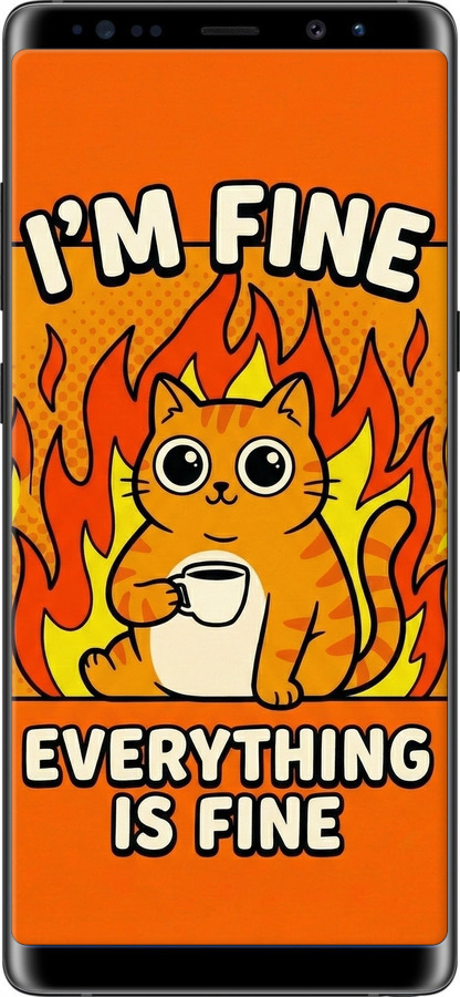 2D пластиковый чехол Funny Cat для Samsung Galaxy Note 8 - 6786t-1020 изображение 