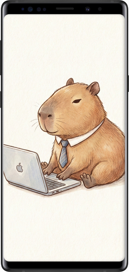 TPU чехол Funny Capybara CEO Working для Samsung Galaxy Note 9 N960F - 6777b-1512 изображение 