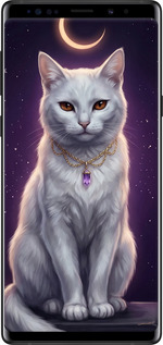 2D пластиковый чехол Mystic White Cat Gothic Dark Purple Gold для Samsung Galaxy Note 9 N960F - 6805t-1512 изображение 