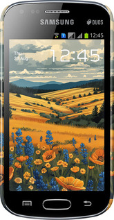 3D пластиковый глянцевый чехол Украинское поле для Samsung Galaxy S Duos s7562 - 6082c-84 изображение 