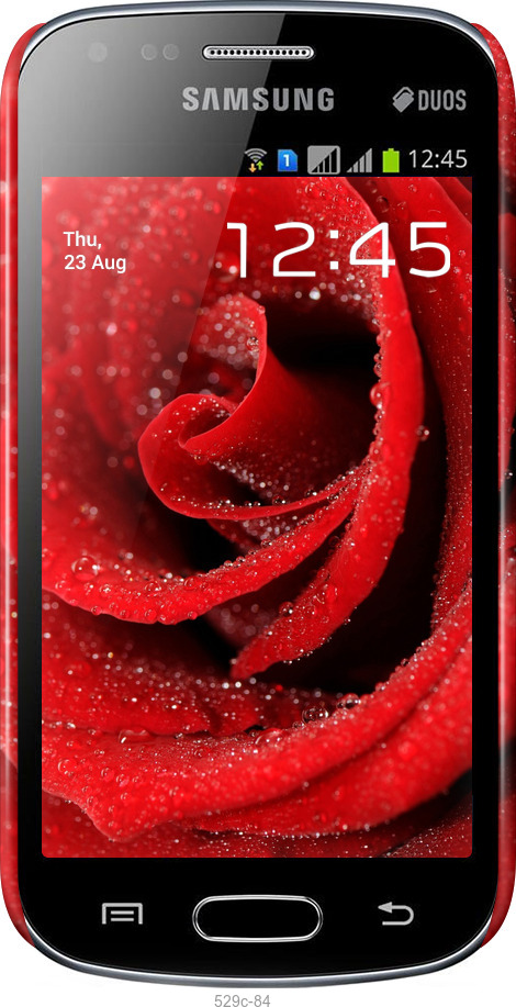 3D пластиковый глянцевый чехол Красная роза для Samsung Galaxy S Duos s7562 - 529c-84 изображение 