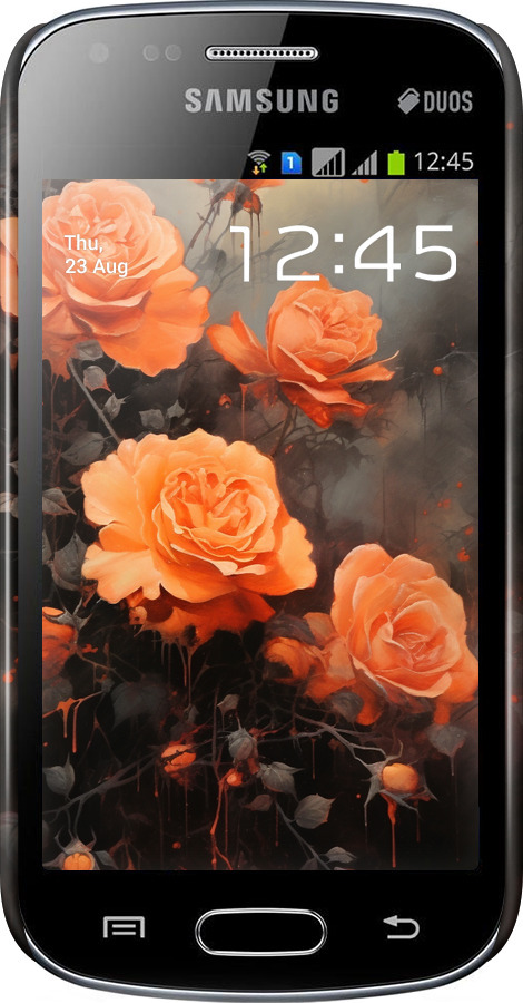 3D пластиковый глянцевый чехол Оранжевые розы для Samsung Galaxy S Duos s7562 - 5944c-84 изображение 