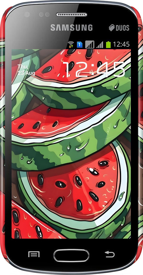 3D пластиковий глянцевий чехол Кавун для Samsung Galaxy S Duos s7562 - 6315c-84 изображение 