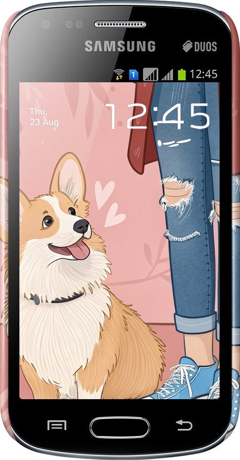 3D пластиковий глянцевий чехол Корги 3 для Samsung Galaxy S Duos s7562 - 6707c-84 изображение 