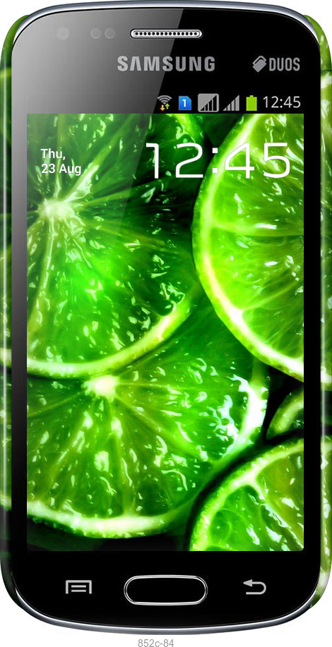 3D пластиковий глянцевий чехол Зелені часточки лимона для Samsung Galaxy S Duos s7562 - 852c-84 изображение 